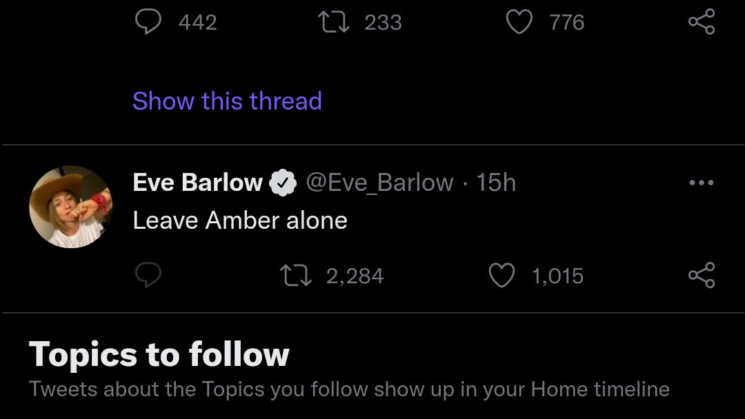 Kitkat73773585's tweet photo. @Eve_Barlow  You say leave Amber alone why don't you leave Johnny alone. You are obsessed with him move on! https://t.co/AS38jqjDz7