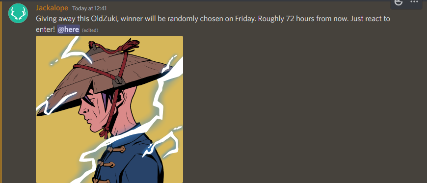 On the topic of OldZuki, they are having a giveaway just for members on Discord! Looks like a sweet deal if you ask me <a href="/OldZukiNFT/">OldZuki</a> discord.gg/eSAQzVWZ