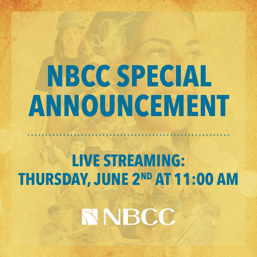 myNBCC's tweet photo. Tune in for a special announcement live-streamed from NBCC tomorrow, June 2nd, at 11 AM AST. https://t.co/mKOc5xMNwC #NBCCGoingBeyond https://t.co/F0sQ90luM2