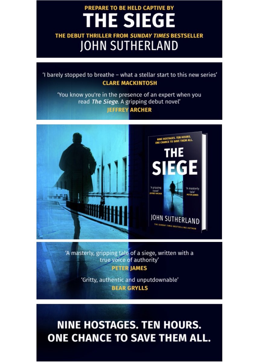 policecommander's tweet photo. "Masterly" - @peterjamesuk 
"Gripping" - @Jeffrey_Archer 
"Compelling" - @kate_katelondon 
"Unputdownable" - @BearGrylls 
"Thrilling" - @LoveReadinguk 
"I barely stopped to breathe" - @claremackint0sh 

#TheSiege is out on June 23rd.

https://t.co/PHfuNp7Oob https://t.co/aTtvt6mnWU