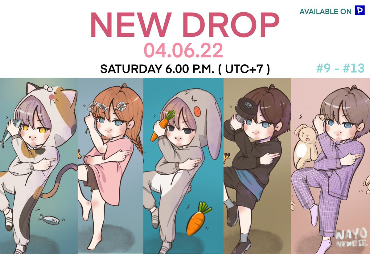 NEW DROP 
                       04.06.22 

  Saturday 6.00 p.m. (UTC+7) on Paras
#9 - #13

paras.id/collection/way…  

discord.gg/PxXN3HkF7j

#nft #NFTCommumity #NFTProject #NFTMarketplace #NFTTHAILAND #NFTcollections #nfts #NFTshill
