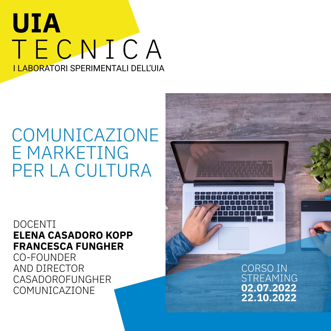 #UIAtecnica 

🎯 Scopri gli strumenti di MARKETING online e offline e le migliori tecniche di COMUNICAZIONE per la promozione di un evento culturale. 

Iscriviti al corso 𝐂𝐎𝐌𝐔𝐍𝐈𝐂𝐀𝐙𝐈𝐎𝐍𝐄 𝐄 𝐌𝐀𝐑𝐊𝐄𝐓𝐈𝐍𝐆 𝐏𝐄𝐑 𝐋𝐀 𝐂𝐔𝐋𝐓𝐔𝐑𝐀 👉 bit.ly/3N8YFmY