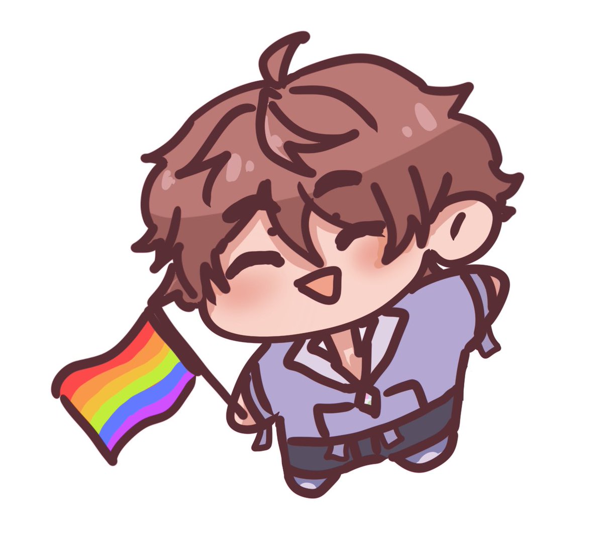 「happy pride 🏳️‍🌈
small eiden to begin 」|anhi ☁️のイラスト