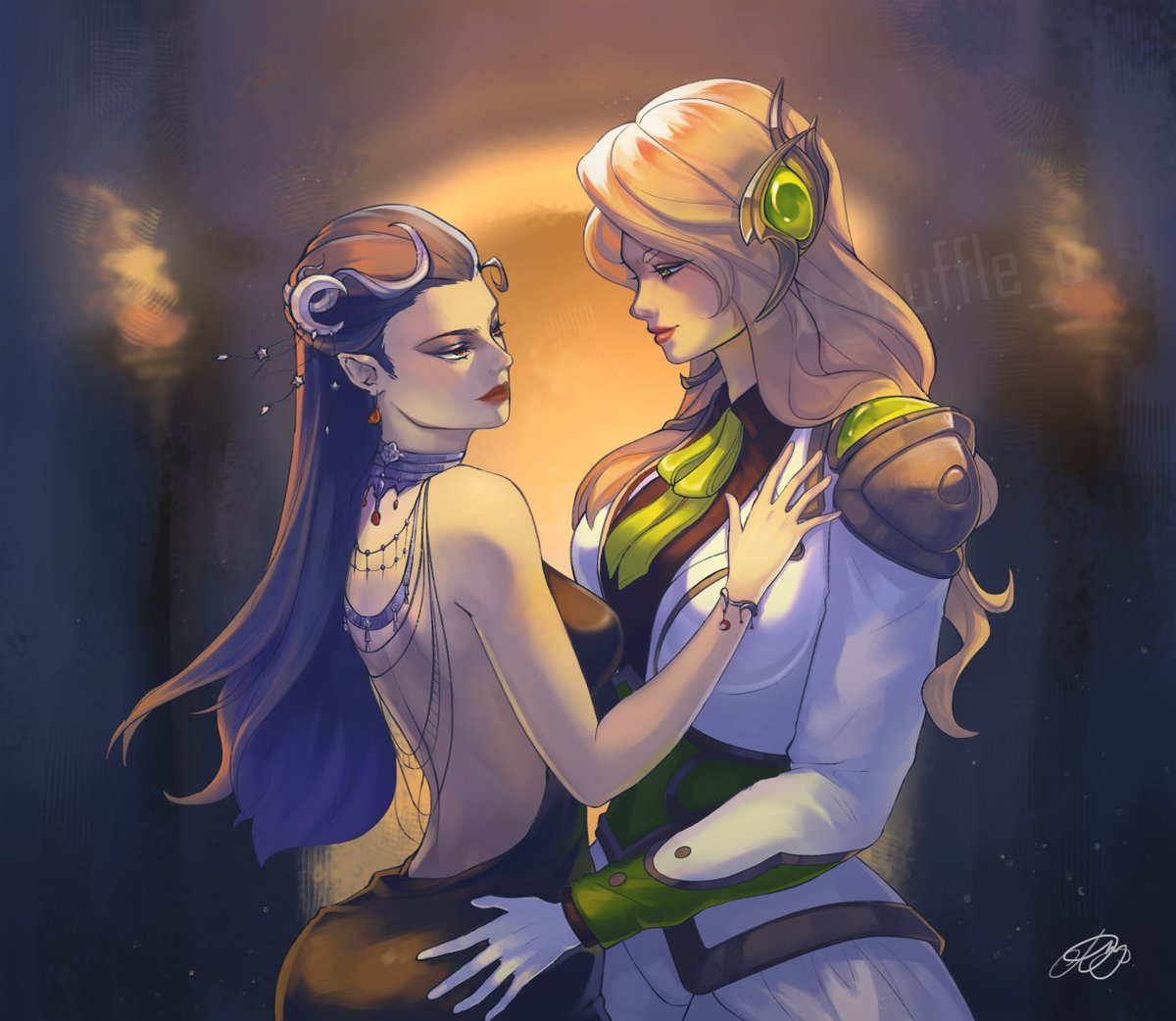 o_wuffle_o's tweet photo. Happy Pride Month! Featuring Debonair Leona and Made-up Debonair Diana ✨

Be proud of who you are and hope you're blessed with nothing but love and happiness 💜💜

#LeagueOfLegends #LeagueOfLegendsFanArt #Leona #Diana #leodia #ArtofLegends https://t.co/EP8Vm4s8ec