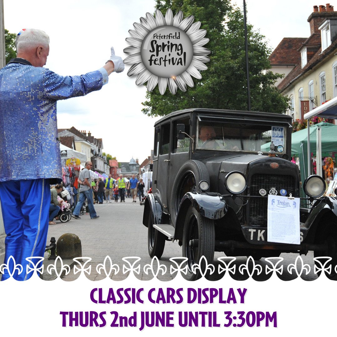 🚨 RED ALERT: CLASSIC CAR DISPLAY 🚨 Thursday 2nd June in Petersfield Town Centre!

With classic, super and special vehicles from the past 70 years on descending on the town centre on it will certainly be worth seeing. 

DISPLAY: 10am - 3:30pm
PARADE: 3:45pm - 4pm