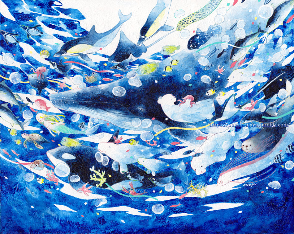 七生まゆ 見た人を涼しくさせる青イラスト貼る見た人もやる 涼しい上にかわいいよ T Co Qikk5tkty6 Twitter