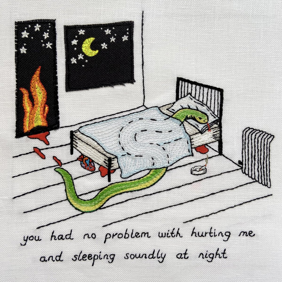 you had no problem with hurting me and sleeping soundly at night #handembroidery #embroideryart