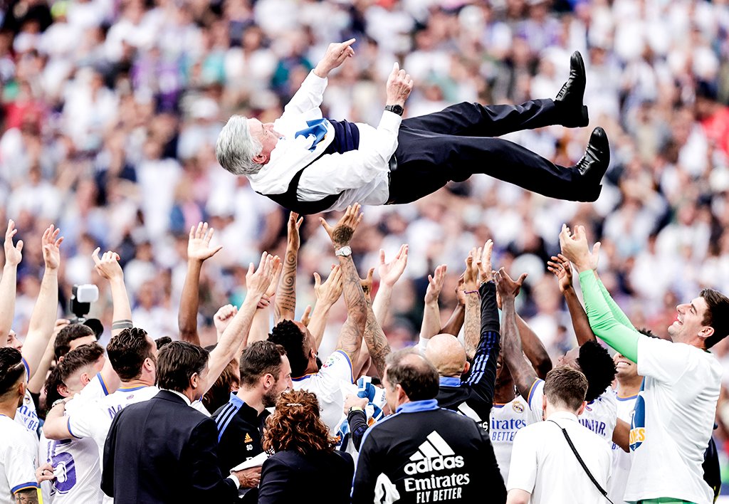 studiosixty2's tweet photo. One year ago today, Carlo Ancelotti was appointed Real Madrid manager for the second time.

It worked out 🏆🏆 https://t.co/GWSPpGD9Y9