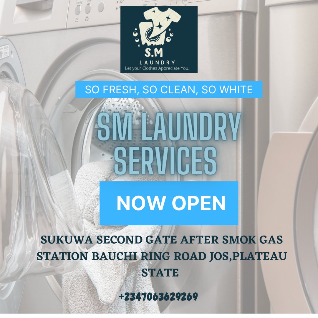 IamSocialMallam's tweet photo. Happy new month family.
#SMLaundry is now officially opened..
Pick up and delivery any were in jos.
Call/WhatsApp 
+2347063629269 https://t.co/VFgoSgIn4w