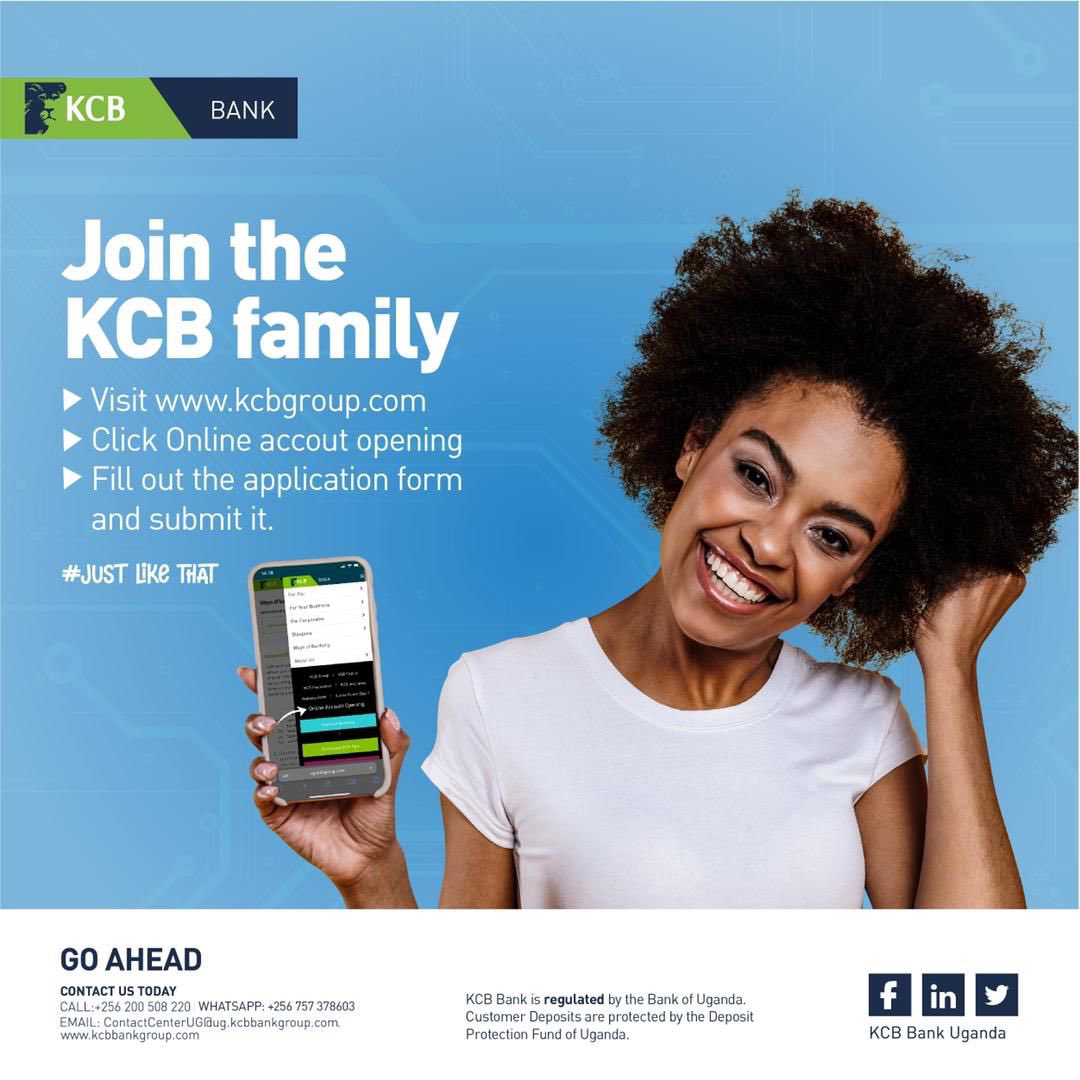 kcbbankug's tweet photo. Open your KCB account online by following a few simple steps. Visit https://t.co/6OsuAy6z2C to get your account.
#SimbaGoneDigital #KCBGoAhead https://t.co/n58wSIHr9t
