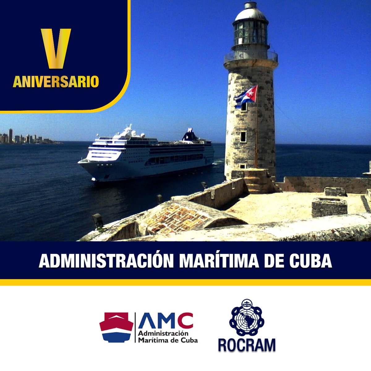 ROCRAM14's tweet image. La Secretaría General de ROCRAM extiende un fraterno saludo a la @AdmCuba por conmemorarse su V Aniversario. #5añosAMC