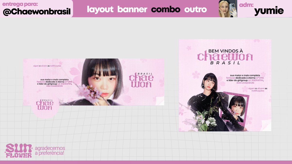 SunDesign_'s tweet image. Entrega para: @ChaewonBrasiI
Obrigada pela preferência.
Adm: yumie