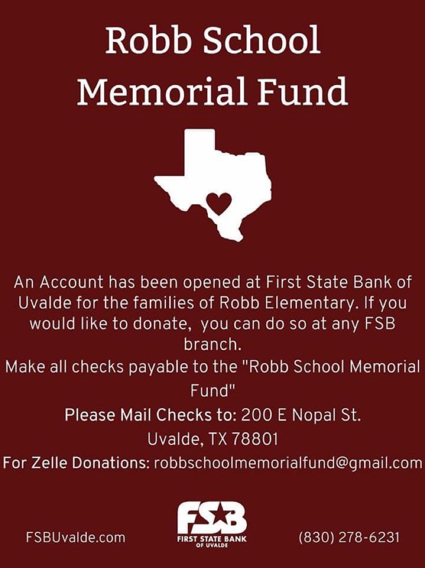 Uvalde was a sad experience but it’s always good to get out and help others, especially those caught up on trauma. 
People are sending things (toys), but what is actually needed is money. There are lots of “places” accepting money, but this a fund established at the local bank.