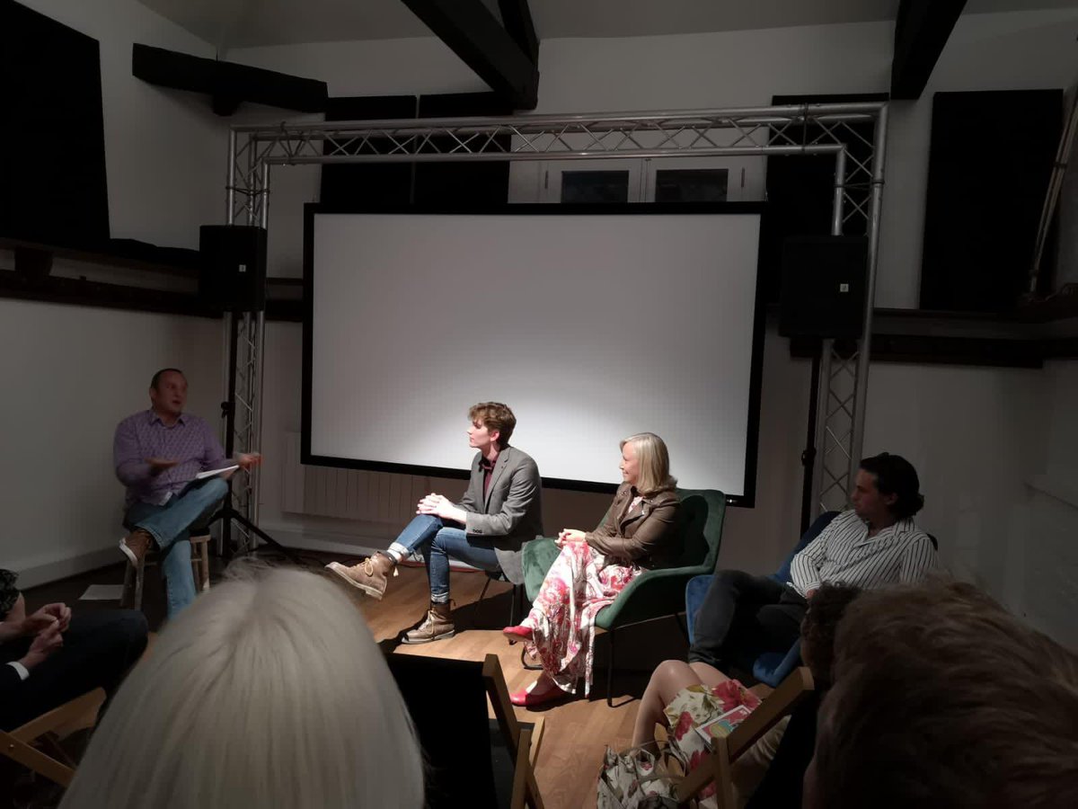 TeamBraidman's tweet photo. Great to have a peak at the Q&A for #BeforeTheTideComesIn with our talented pair - writer and director #JoshuaShea and star @cathy_sara ! @ArtHouseJersey https://t.co/ZSQQqFqroA