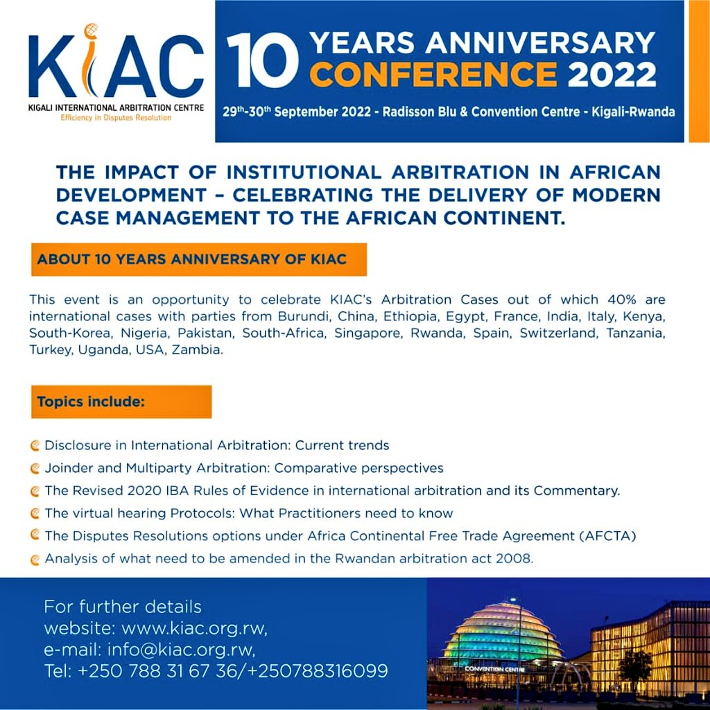 KiacRwanda's tweet photo. Everyone is invited to celebrate with us.
============================
Here is the program to mark the 10 years anniversary of @KiacRwanda

kindly "SAVE THE DATES". https://t.co/SAYjS9I3iL