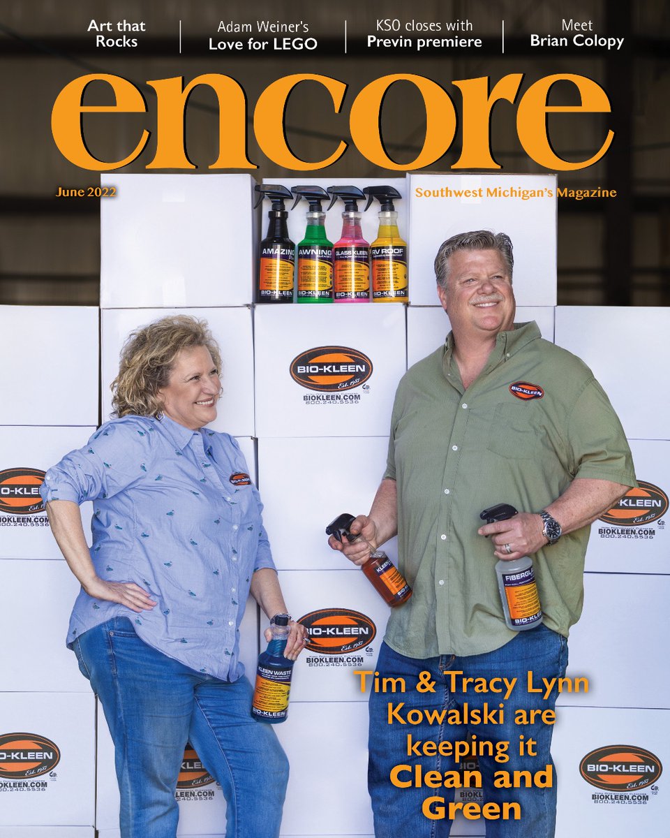 Welcome June and a new issue of Encore which highlights Bio-Kleen's Tim and Tracy Lynn Kowalski and their passion to make the world a little cleaner and greener!

encorekalamazoo.com