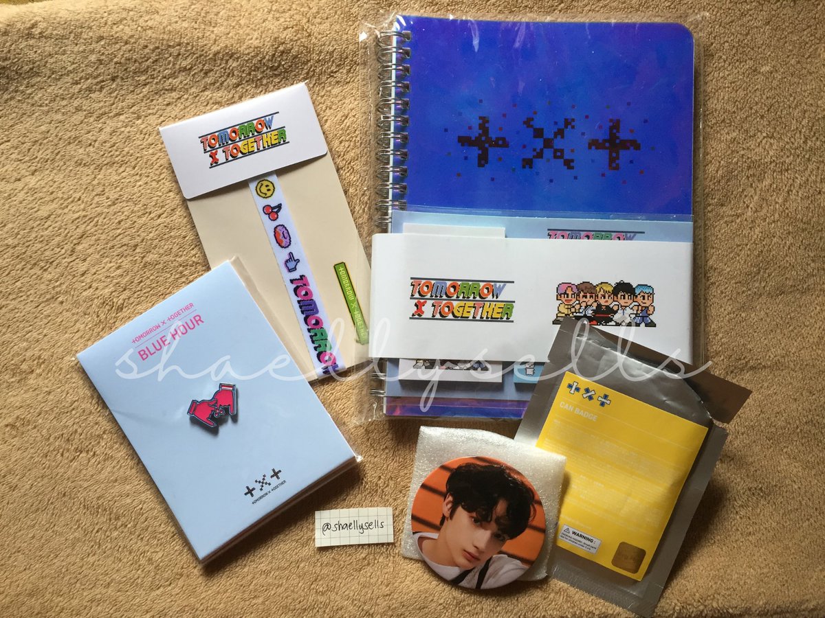 shaellysells's tweet photo. IC INTEREST CHECK PH

OFFICIAL TXT MERCH
— hueningkai drama can badge
— blue hour spring note set
— blue hour phone strap
— one dream badge blue hour themed

🏷️ sticky notes notebook soobin yeonjun beomgyu taehyun huening kai case phonecase merchandise tomorrow x together wts lfb https://t.co/Q8fL7GAjCL