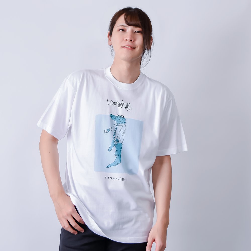 tshirtstrinity's tweet photo. 【📷モ��ル着用写真紹介】

「MONDAY MOOD. 」
https://t.co/596rrWPptG
Good Music and Coffeeさん（@GoodMusicandCo1）

#ワニ #イラスト https://t.co/T0oPQxB0IA
