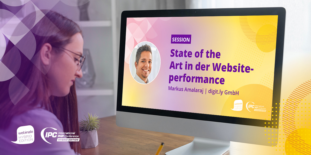 webinale's tweet photo. 🎥 Läuft gleich:

Wer sichtbar sein und Umsatz generieren möchte, für den ist die fortlaufende Optimierung der Performance ein Muss.

Die aktuell besten Tools und Tricks für #Websiteperformance und #PageSpeed lernst du von @t6e_de kennen. 

#webinale #IntPHPcon https://t.co/X6HmW8XMqX