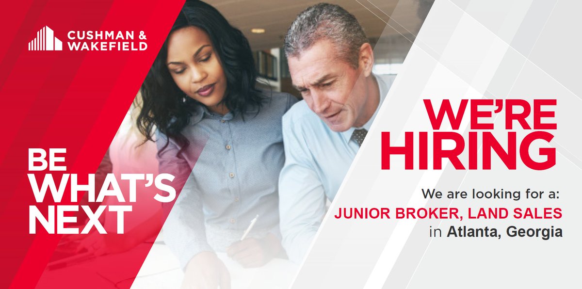 CushWakeATL's tweet photo. Our #Atlanta office is looking for a qualified candidate to join our Land Brokerage Team. Interested? Learn about the role here: https://t.co/Jwsm5LsScN, email your resume to Julie.Dewey@cushwake.com to apply.

#cwWhatsNext #beWhatsNext #Careers #NowHiring #Atlantajobs https://t.co/WyAsomEEOl