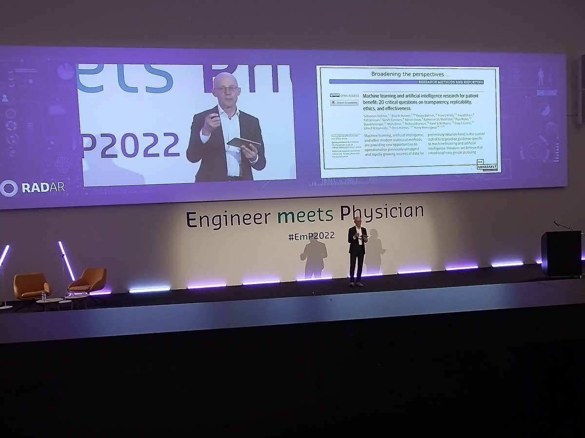 Our seventh keynote #EmP2022 RADar congress <a href="/az_delta/">AZ Delta</a> is Johan Hellings, Prof, PhD UHasselt, CEO AZ Delta on "the implementation challenge of AI in health care", valuable recommendations, grateful <a href="/johan_hellings/">Johan Hellings</a> 🙏
