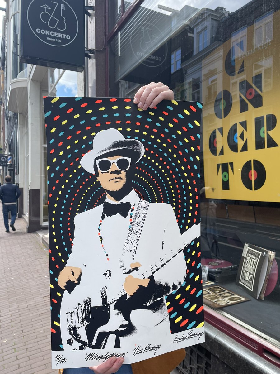 Concertorecords's tweet photo. Bij het nieuwe @BlueFlamingo78 album krijg je in de winkel een mooie zeefdruk erbij cadeau. Vanaf vrijdag verkrijgbaar 👇 https://t.co/partC91gsi