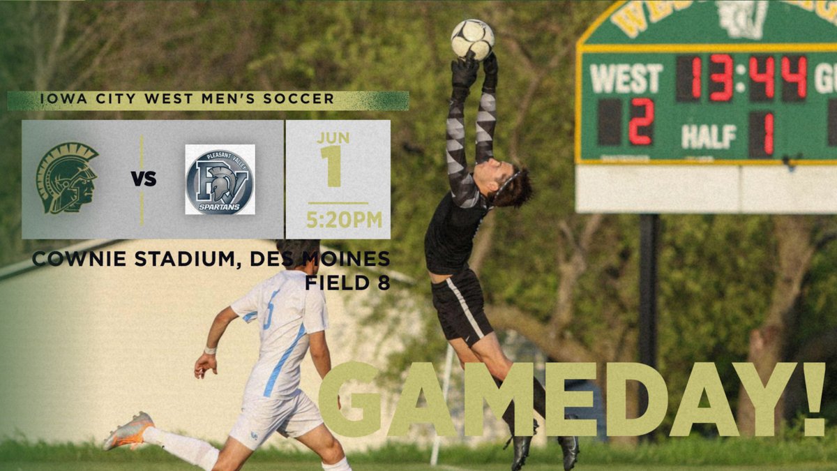 POSTSEASON GAMEDAY! LET'S GO!
<a href="/BoysWhs/">WHS Boys Soccer</a> travels to the <a href="/IHSAA/">IHSAA</a> boys soccer quarterfinals to face <a href="/PVSpartanPride/">PVHS</a>!
Game will be played on Field 8! Tickets must be purchased online at: iahsaa.org/tickets/