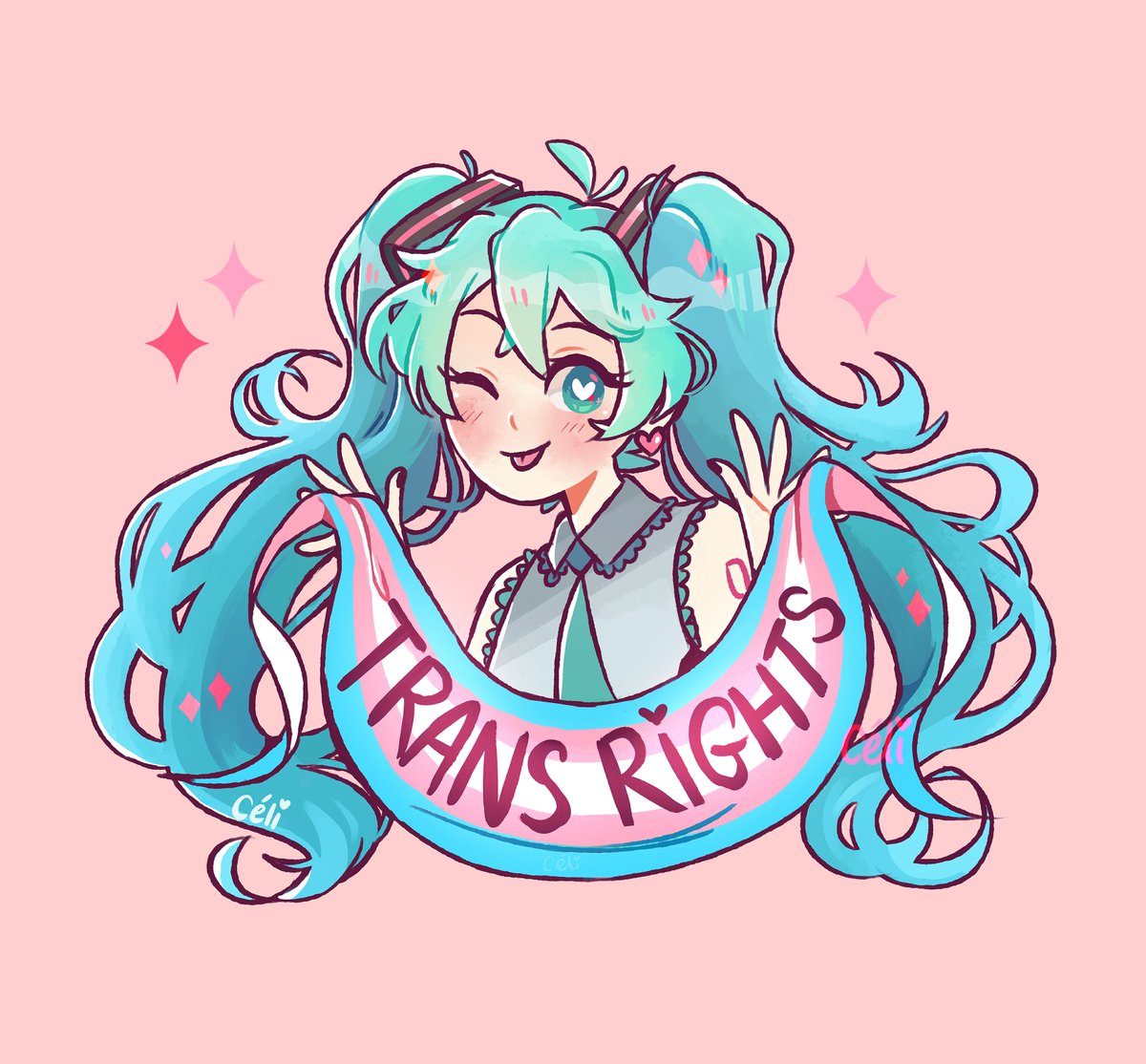 初音ミク 「🌈 miku says happy pride month ! 🌈 」|céli 🩷のイラスト