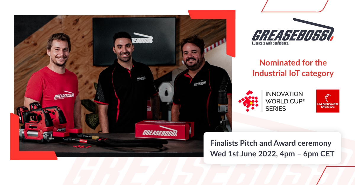 greaseboss1's tweet image. #GreaseBoss will take the stage shortly at the Innovation World Cup! The first to market to digitalise the way we grease Industrial equipment, the GreaseBoss system is making #greasing safer, more reliable and more productive than ever before 👨‍🔧

#HM22 #IoT #machineryprotection