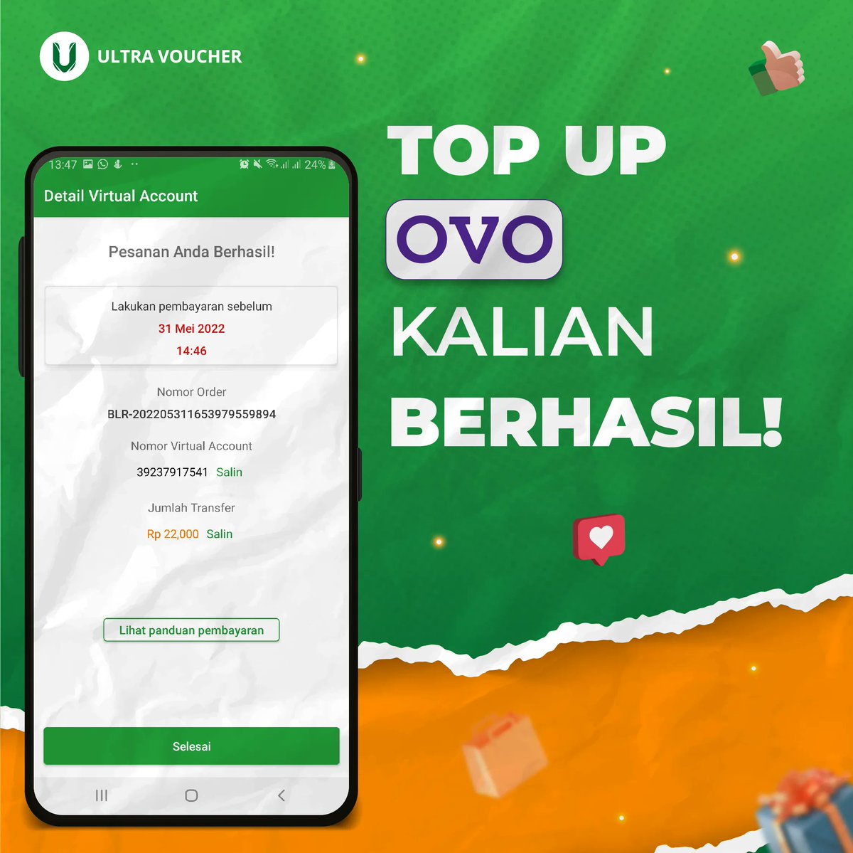 ultra_voucher's tweet photo. Hi Ultranian🤩
Bingung gimana caranya top up OVO menggunakan aplikasi Ultra Voucher?
Simak cara mudahnya berikut ini ya!🤗
#ultravoucher #PakaiUltraVoucher #giveaways #giveawayindonesia #giveawayindo #freevoucher #vouchergratis #OVO #topupovo https://t.co/bQ8SQqBh8Y