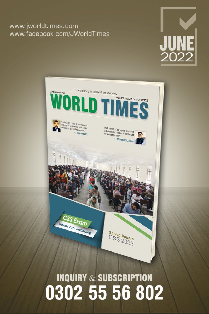 WTPublications's tweet photo. Jahangir's World Times June-22 Issue
#availablenow
FREE Delivery, No TCS Charges
For Orders Please Contact: 0302 555 68 02
#Jahangirsworldtimes #JWTPublications #CSS,#PMS, #interview, #monthlysubscription, #cssworld #jwtmagazine
https://t.co/u1vPEbH1dT... https://t.co/xd9wpPe9Ja