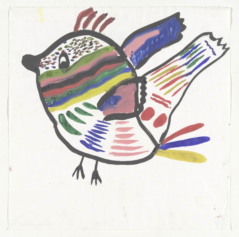 RCE_erfgoed's tweet photo. Deze vogel is één van de 700 internationale kindertekeningen die op de Dag van het Kind aan de Rijkscollectie RCE zijn toegevoegd. Een bijzondere schenking van de AMICA foundation. @bwolfje en @susanlammers namen vandaag de eerste tekening in ontvangst. https://t.co/DXDaNa6mVc https://t.co/Q1HO2t9yj7