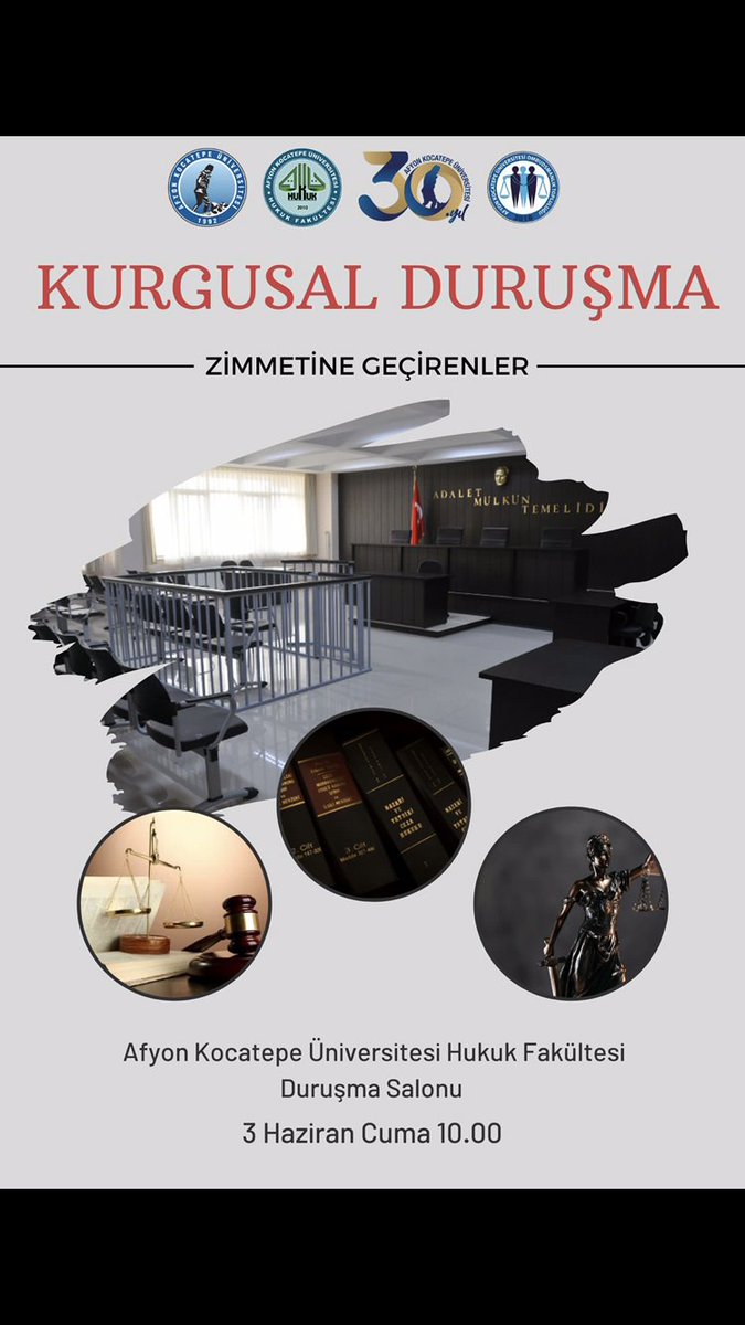 Duruşma komisyonumuzun hazırladığı farazi duruşma etkinliği 3 Haziran Cuma saat 10.00’da gerçekleştirilecektir. Tüm öğrencilerin katılımını bekliyoruz.