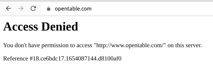 vkurup's tweet photo. @OpenTable Looks like your web site is down? https://t.co/HWCLwQr5Wv