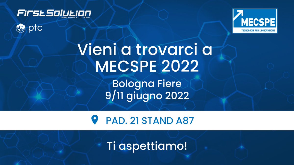 _FirstSolution_'s tweet image. First Solution sarà presente in fiera #MECSPE che si terrà a #Bolognafiere dal 9 al 11 giugno 2022!📅

Vi aspettiamo allo stand A87 nel Padiglione 21!🚀
Richiedi il tuo biglietto omaggio al link 👇🏼
mecspe.com/it/biglietti-i…

#FirstSolution #PTC #CAD #PLM #IoT #AR