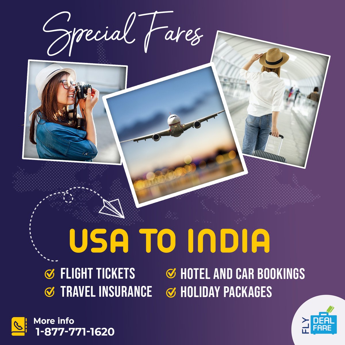 Summer Special Fares on #USA to #India Flights✈️
Book Now!!

For more information:
📲 +1-877-771-1620
🌐 flydealfare.com

#Flydealfare #USAtoIndia #FlightstoIndia #BookAirTicketOnline #SpecialFare #AirTicketing #india #travel #flights #travelinsurance #holidaypackages
