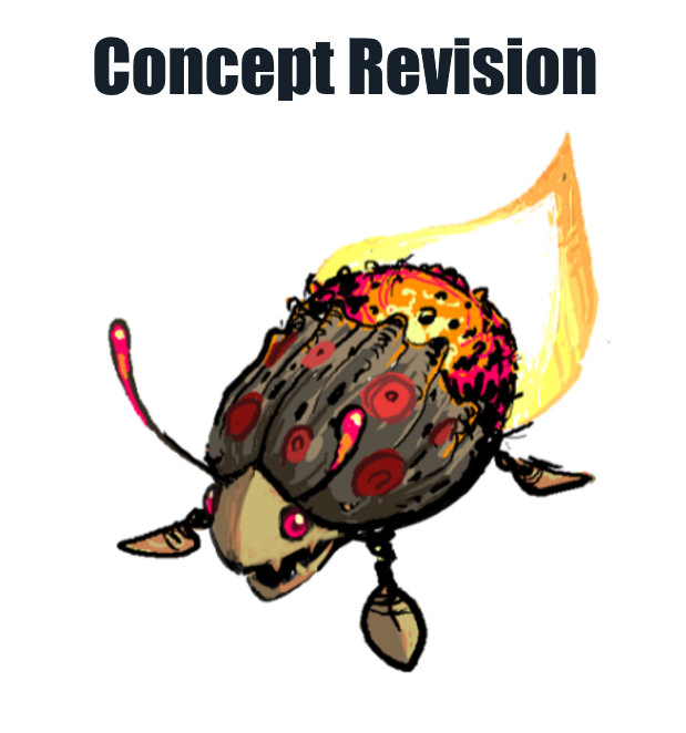PikminNF's tweet photo. The Flare Beetle went through a lot of change for its final design, its the design that was changed the most from its submission to its final appearance. The final design was created as a combination of the two concept designs, mixing them and making the design more aerodynamic. https://t.co/LL7Z9JZsNw