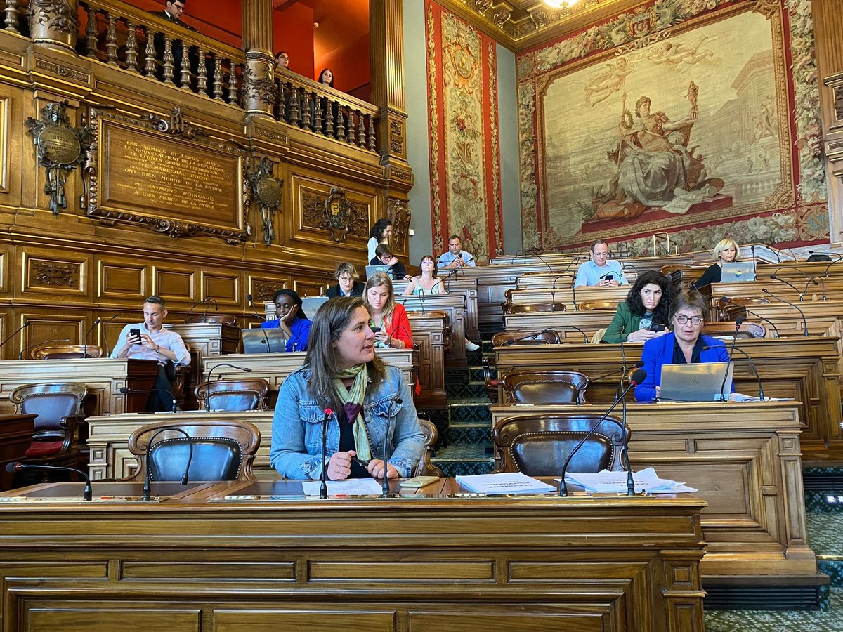 Elu_e_sParisGen's tweet photo. [J2 #ConseildeParis]
 🏫#QuestiondActu : @NathalieMaquoi est intervenue pour alerter sur le manque de candidats au coucous de professeur·es des écoles pour l'Académie de Paris, et sur l'urgence à préparer la prochaine rentrée scolaire.⤵️ https://t.co/ZlKfTWqtW1
