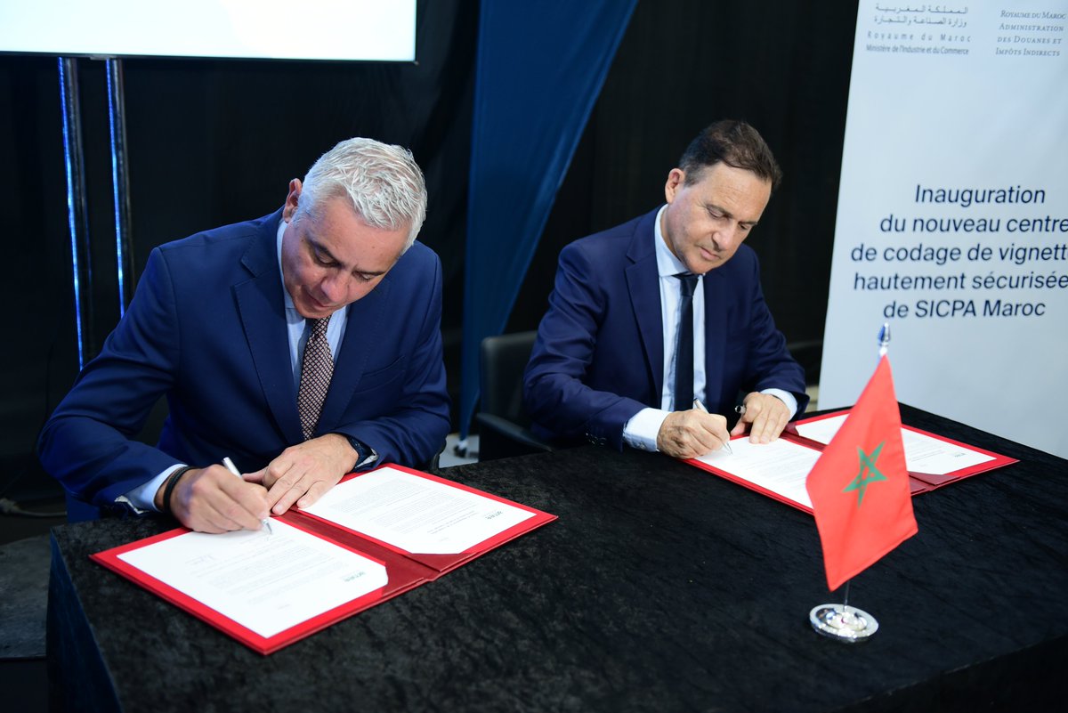 sicpa's tweet photo. .@sicpa Morocco inaugurated today its new regional #coding centre for highly secure tax stamps in Casablanca. It allows for the annual coding of approximately 3.2 billion stamps for several African countries in addition to #Morocco.
➡️https://t.co/Aeu5zoTVdX https://t.co/WRda7psVHA