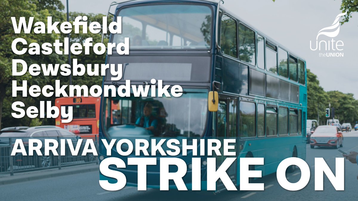 UniteNEYH's tweet photo. BREAKING: Indefinite all out strike action affecting Arriva in #Wakefield, #Castleford, #Dewsbury, #Kirklees, #Selby and #Leeds will start on Monday 6th June after talks broke down due to the company failing to bring forward an offer that would be acceptable to our members. https://t.co/nAePnMqXd7