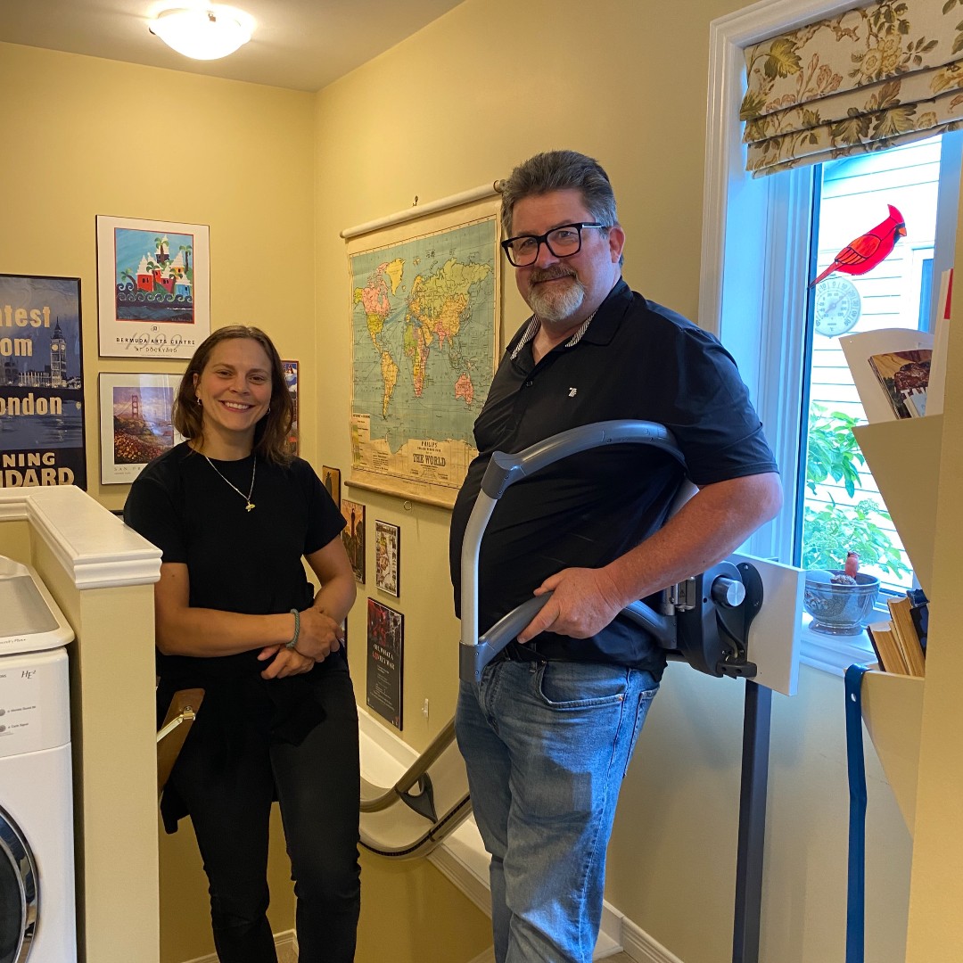 jimcloss's tweet photo. Last week we welcomed Ingrid Lonar of Assitech to Canada and We had a wonderful week of learning and installing. Special thanks to our partners #proaccessibility. As well as the staff at McMaster PACE where the Assistep is now in use. https://t.co/DjDYFTIh8l