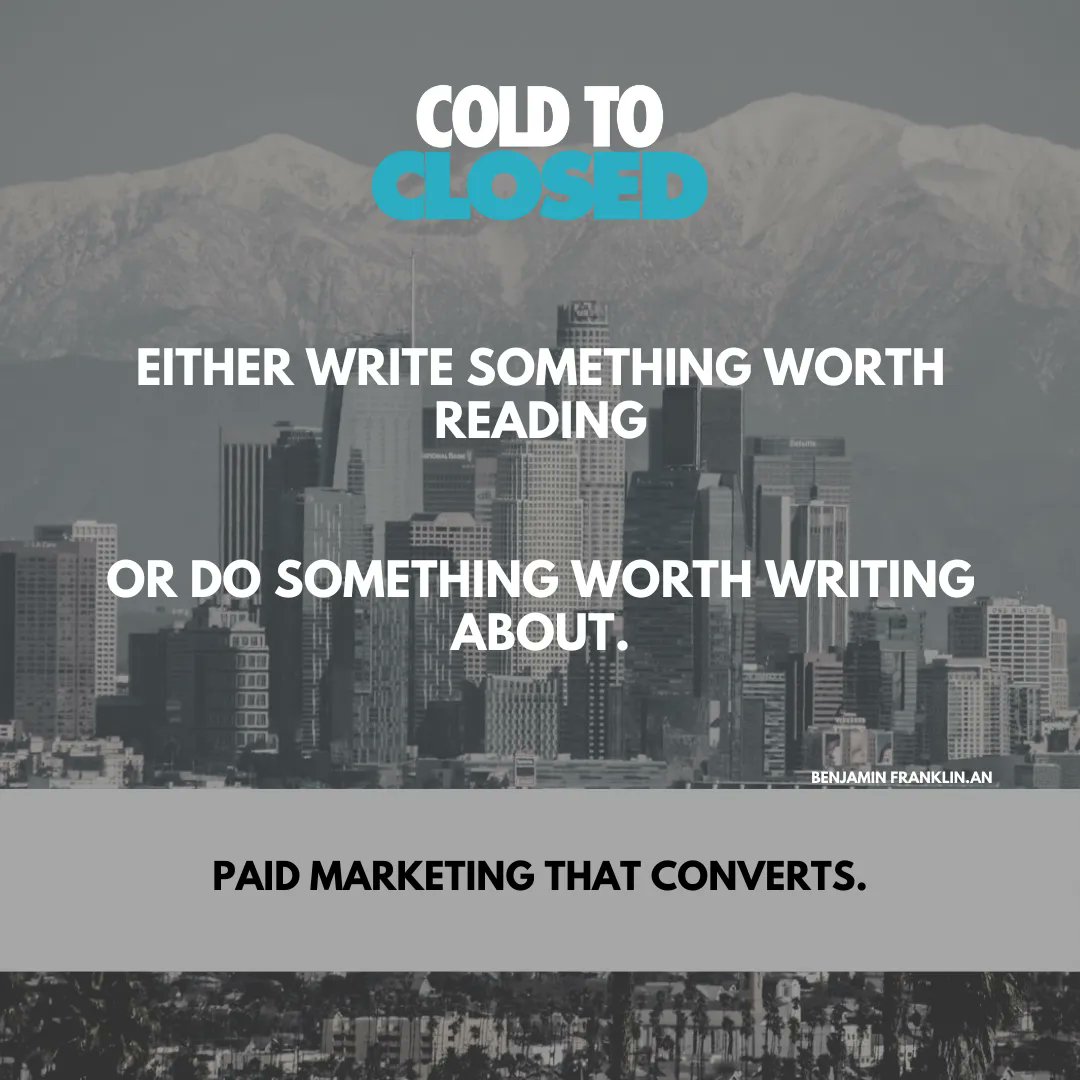 ColdToClosed's tweet image. Consider it as a daily reminder.

#realestate #realestateagent #realestateinvesting #realestatelife #realestatetips #marketing #marketingonline #marketingtip #marketingtips #marketingdata #marketingdigital #marketingstrategy #marketing101 #marketingideas #marketingplan