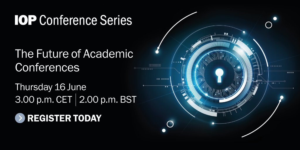 IOPPublishing's tweet photo. Are you planning for the future of your academic #conference? What does that mean in today's quick and changing world? Join us for a webinar with our own Anete Ashton, Sami Benchekroun @samiBLN of @Morressier; and Felix Rundel of #futurehain. 

https://t.co/b59y4yPTWS https://t.co/NtZuTS3M4w