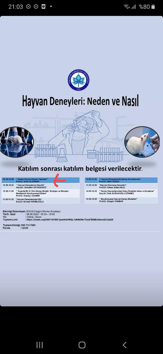 Eskişehir Osmangazi Üniversitesi’nin düzenliği oturum! Şaka mısınız? Hayvanlar bir denek değildir. Hayvanlar  sizin çıkarlarınız için kullanılan bir “mal” değildir. Yeter! #hayvandeneylerinehayır