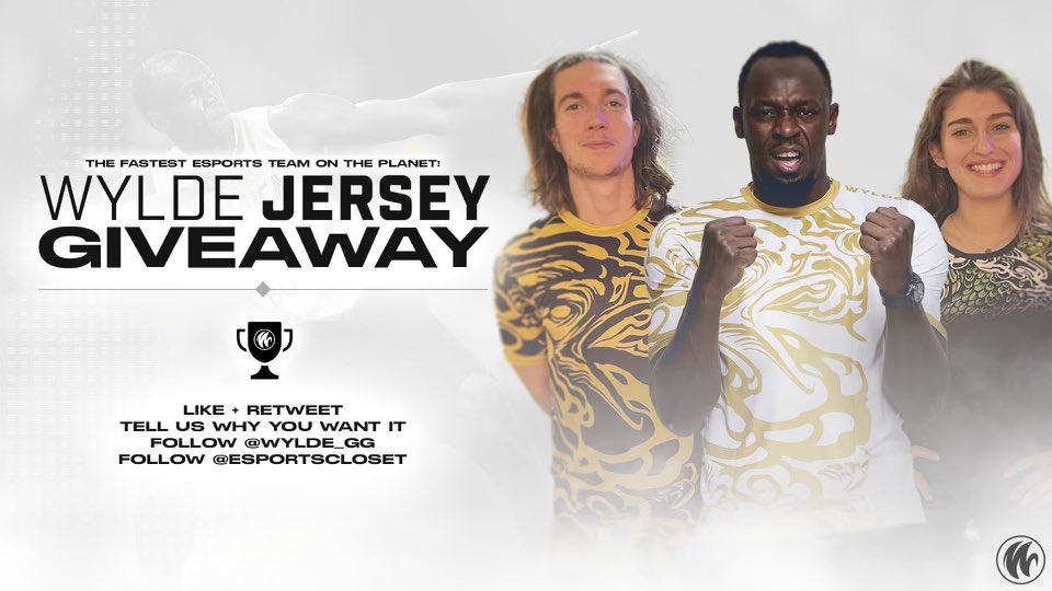 EsportsCloset's tweet photo. Thank you guys for 8k! We are doing a giveaway with Usain Bolt’s Esports team! 💛

There will be 5 WINNERS! 

To enter:
1. Follow @EsportsCloset and @WYLDE_gg 
2. Like &amp; Retweet
3. Comment why you want it https://t.co/Rt0qhKkk2B