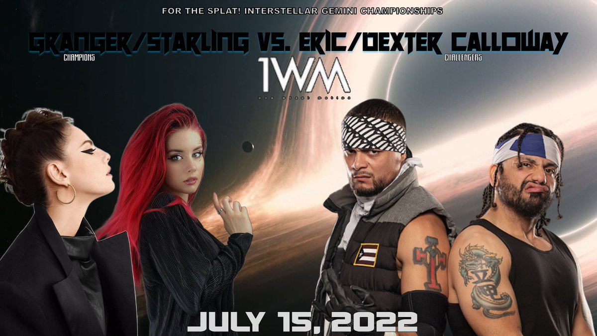one_wrestle's tweet photo. The Splat! Interstellar Gemini Champions, Granger and Starling, will have their first defense against our very own former #1WM Tag Team Champions, The Headhunters (Eric and Dexter Calloway) at #Glory22. July 15th! #JoinTheMovement

https://t.co/8llgrcRCJK
https://t.co/7pRw99LR01