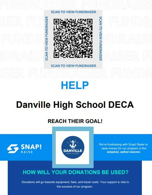danvillehigh's tweet photo. Please support the DHS DECA program. DECA prepares emerging leaders and entrepreneurs in marketing, finance, hospitality and management in high schools and colleges around the globe. https://t.co/TJxODtvmTh
