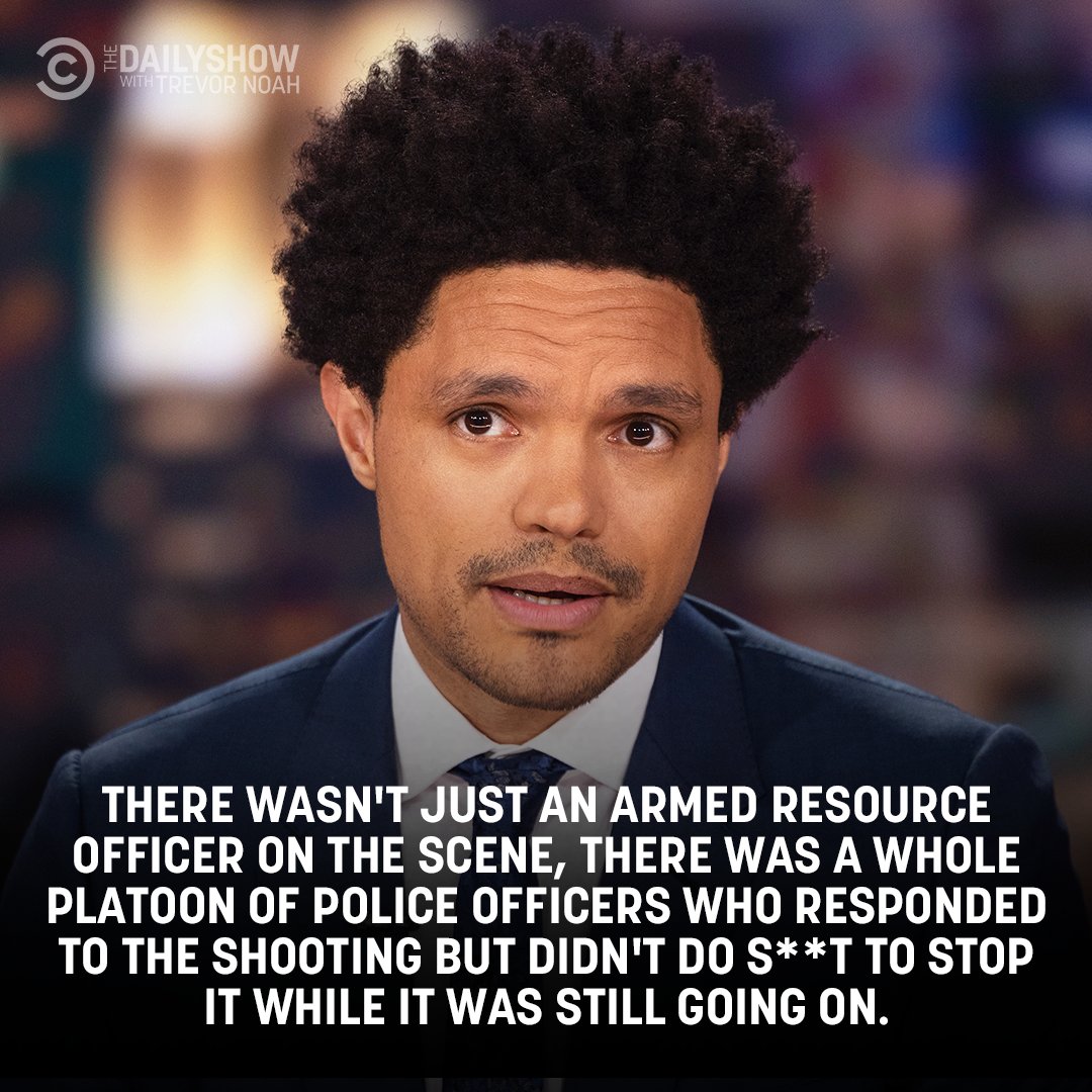 TheDailyShow's tweet photo. Trevor debunks conservatives' excuses for mass shootings: https://t.co/Kt97XYvyDq https://t.co/mLXm4kFtAC