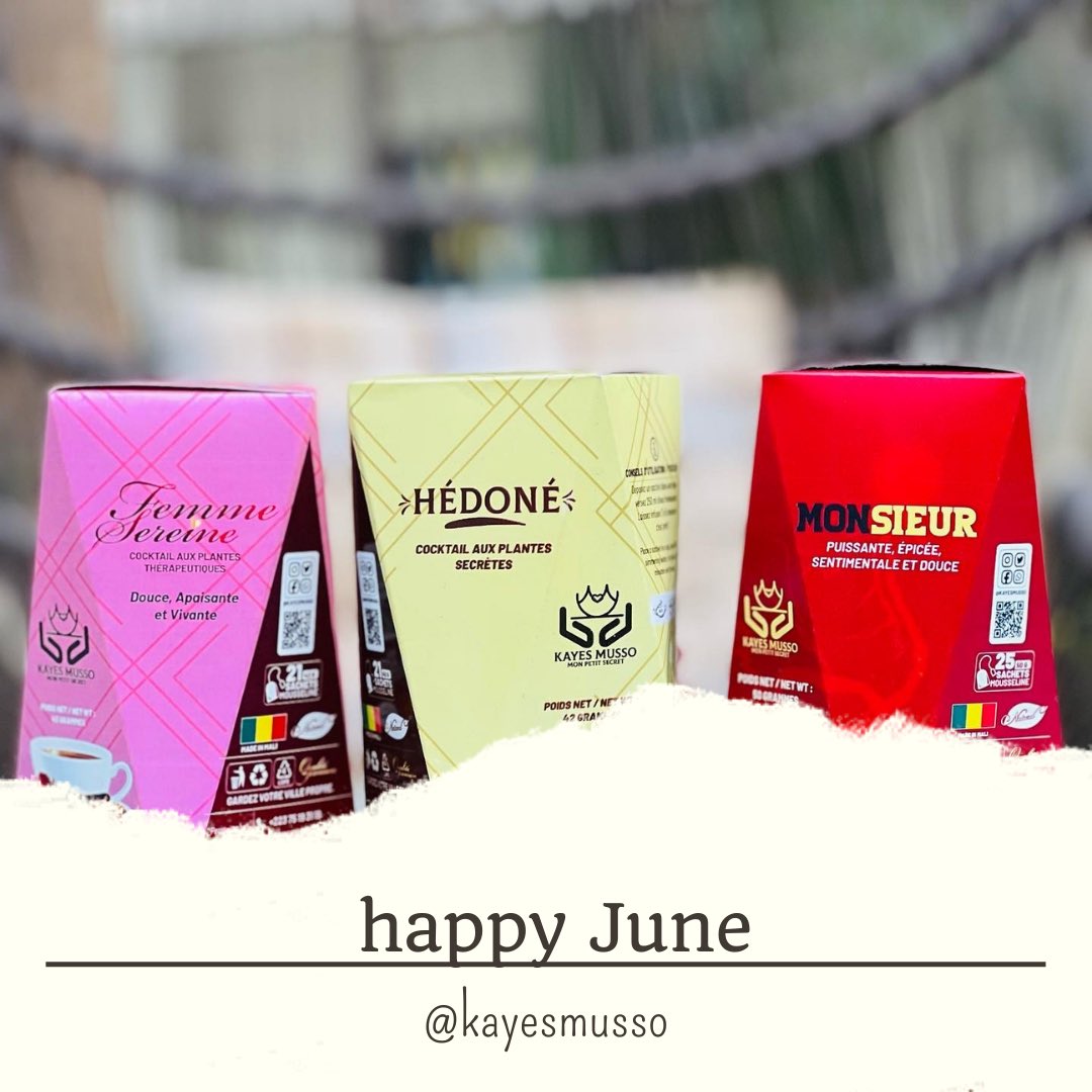 KayesMusso's tweet photo. ✨Happy June✨

Nous sommes joignable au 75 19 31 19 

#KayesMusso #monpetitsecret #newmonth #innovation #tisane #consommerlocal #infusions #bienêtre #coquetterie #monsieur #sérénité #madeinmali https://t.co/ywvvHxXv1f