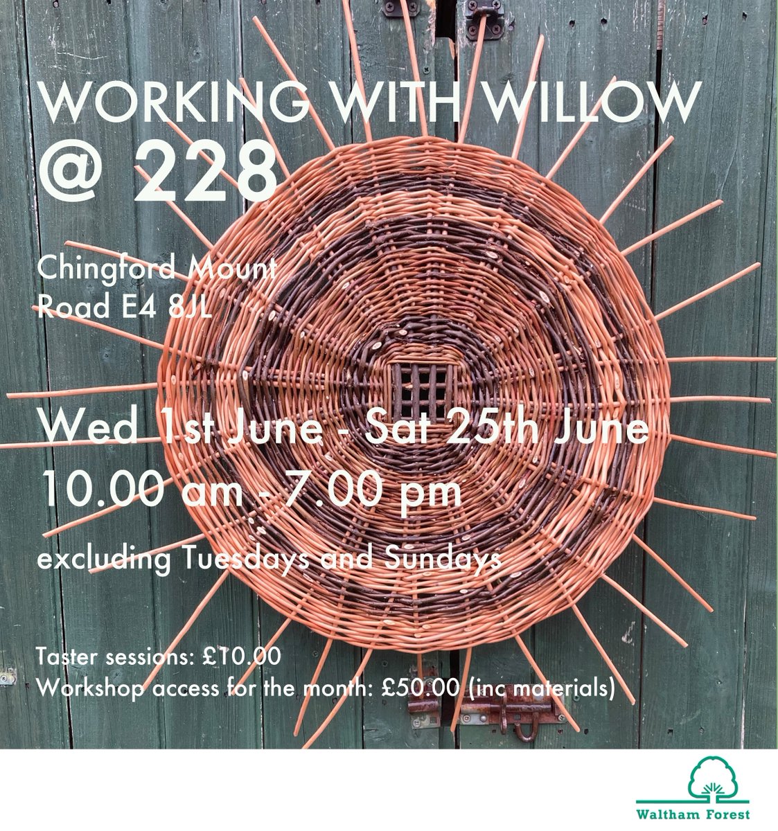 wfcouncil's tweet image. Discover the ancient craft of #basketweaving with Mark Bushell at 228 Chingford Mount Road. Come in to see Mark weaving his stunning works of art &amp;amp; also guide you through so you can make your very own pieces of art.  There's no need to book #chingfordmount